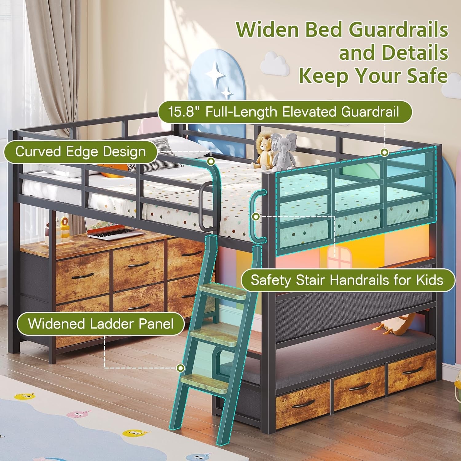 low-loft-bed-twin-with-desk-9-storage-drawers-rustic-brown