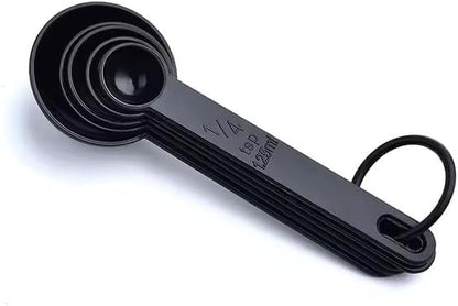 Ovenza Measuring Cups and Spoons Set, 10 Piece Bpa-Free Plastic Kitchen Measuring Set, 5 Cups & 5 Spoons, Dishwasher Safe, Nesting Design for Baking and Cooking – Black4