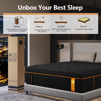 King Size Hybrid Mattress 14 Inch Medium Firm Upgraded Edge Support9