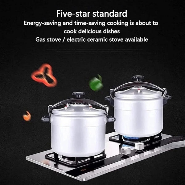 Multi-Function Pressure Cooker，Large-Capacity Aluminum Alloy Explosion-Proof High Pressure Cooking for Gas Stove Soup Stew Pot (Color : Silver, Size : 33L)4