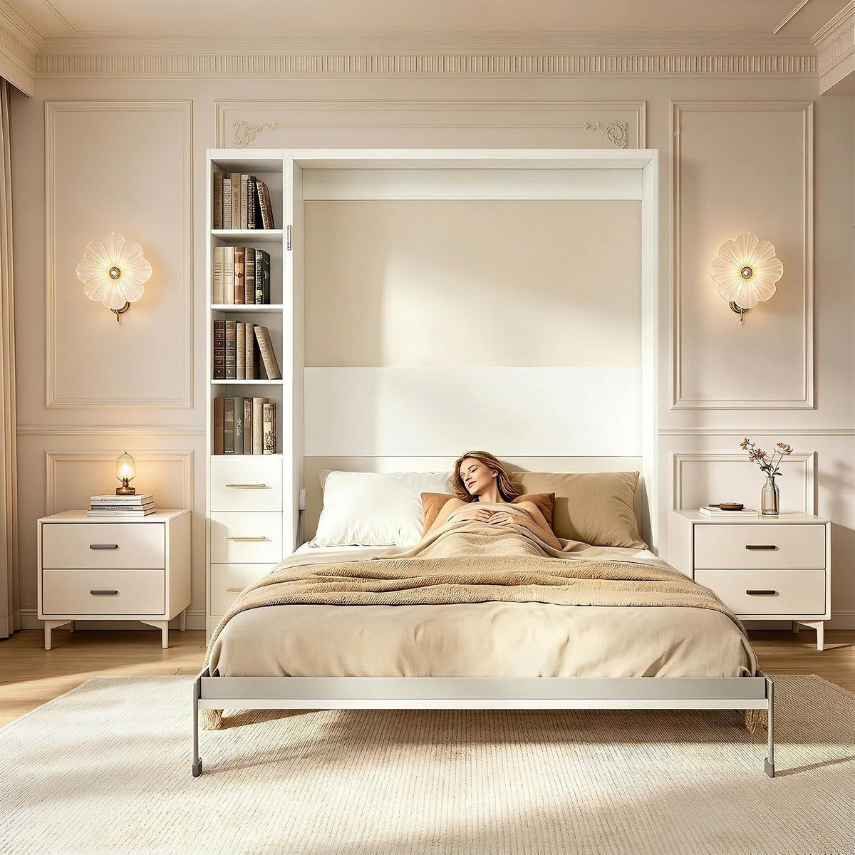 queen-murphy-bed-with-desk-storage-4-smooth-hydraulic-lift-white