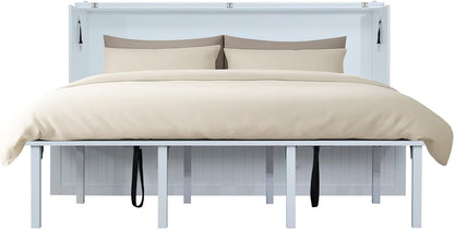 Murphybedz Tuscany Murphy Cabinet Chest Bed with Charging Station 6 Inch (White, King)4