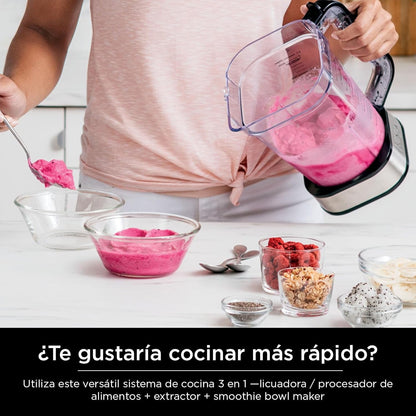 Ninja Foodi Power Blender & Food Processor, 6 Functions, Silver, SS351 | Smarttorque Motor Never Stalls. 6 Functions for Smoothies, Bowls & Dough. 72-Oz Pitcher + Processor Bowl + Cups.2