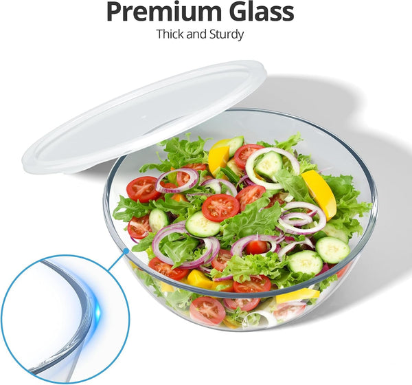 4.7 Qt Extra Large Glass Mixing Bowls Clear Glass Salad Cooking Bowls for Kitchen Salad Bread Storage3