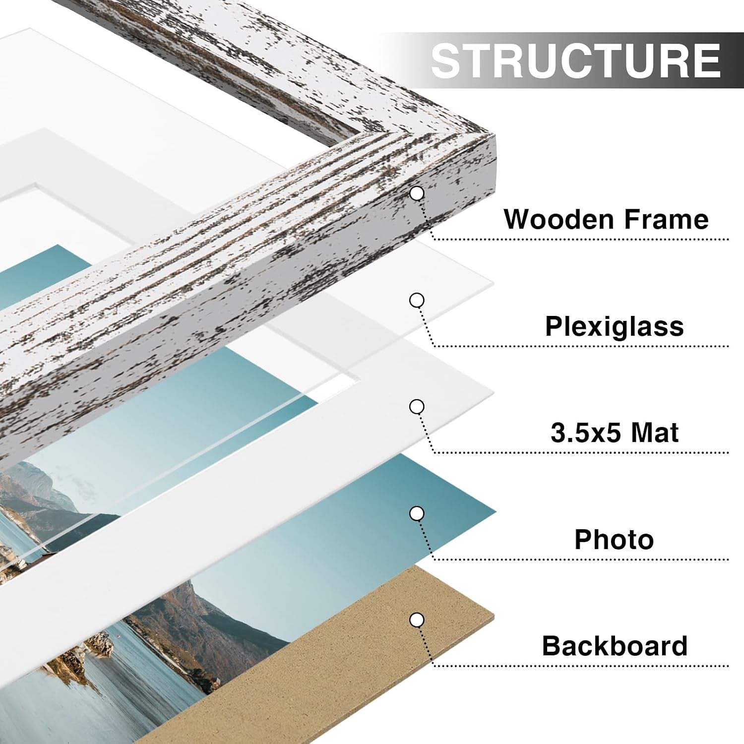 4x6-picture-frames-set-of-9-wall-tabletop-distressed-white