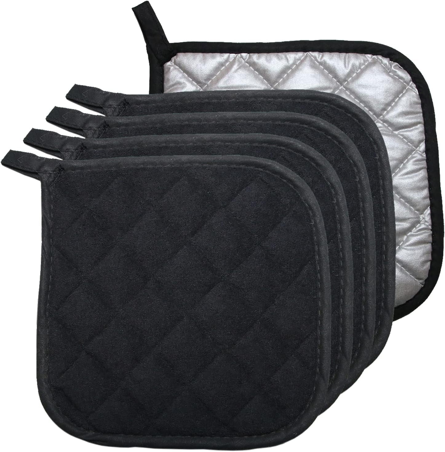 5-pcs-pot-holders-for-kitchen-cotton-potholers-with-great-heat-resistance-hot-pads-trivets-for-cooking-and-baking-black
