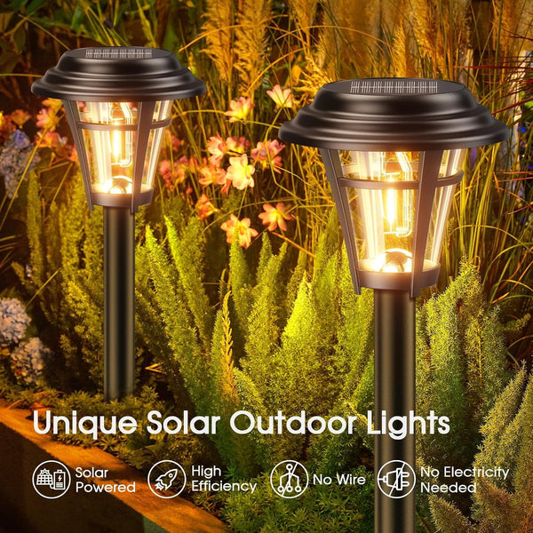 Solar Pathway Lights Outdoor, 10 Pack Solar Lights Outdoor Waterproof, Auto On/Off Solar Powered Garden Landscape Path Lights, Outdoor Solar Lights for Yard Lawn Patio Walkway Driveway3