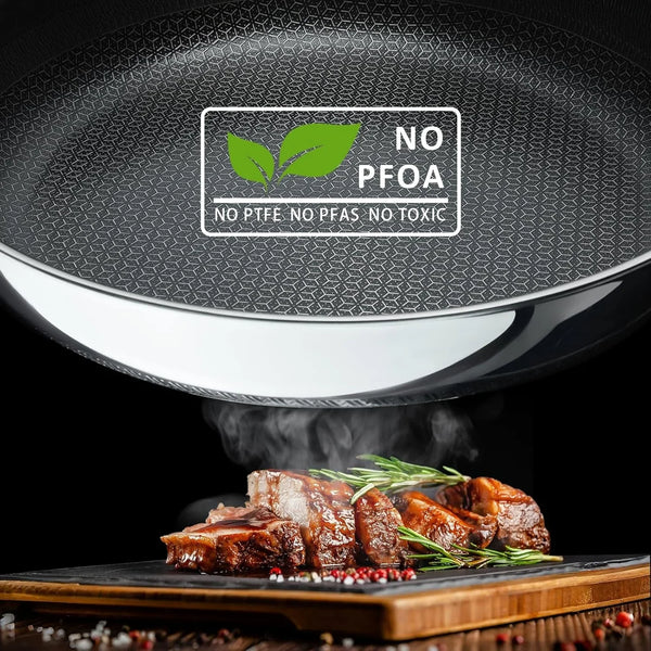 8" Hybrid Nonstick Frying Pan, Stainless Steel, Induction Safe | Pfas/Pfoa/Ptfe-Free Ceramic Pan, Dishwasher & Oven Safe, Stay-Cool Handle,Compatible with All Cooktops3