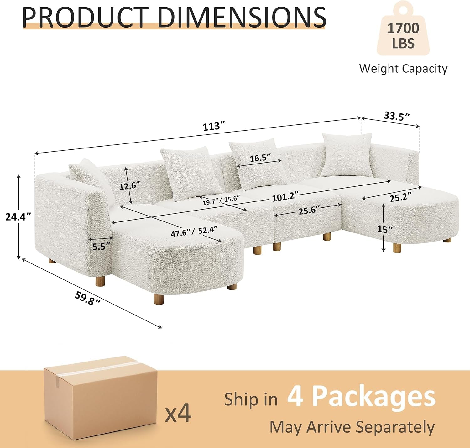 113-u-shaped-sectional-sofa-with-4-pillows-4-seater-boucle-white