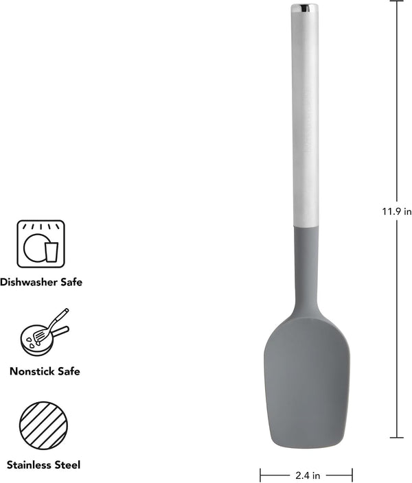 Kitchenaid Spoon Spatula with Curved Edges and Stainless Steel Handle, Nonstick Safe, Durable, Dishwasher Safe2