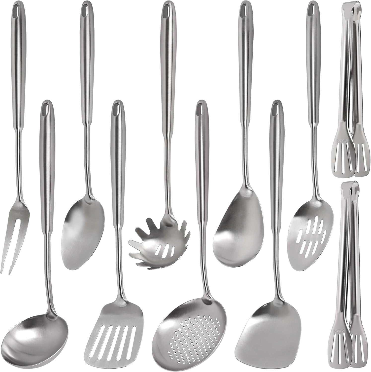 304-stainless-steel-kitchen-utensils-set-11pcs-all-metal-cooking-tools-set-with-tongs-turner-ladle-skimmer-serving-spoon-15-long-handle-dishwasher-safe-kitchen-utensil-starter-set