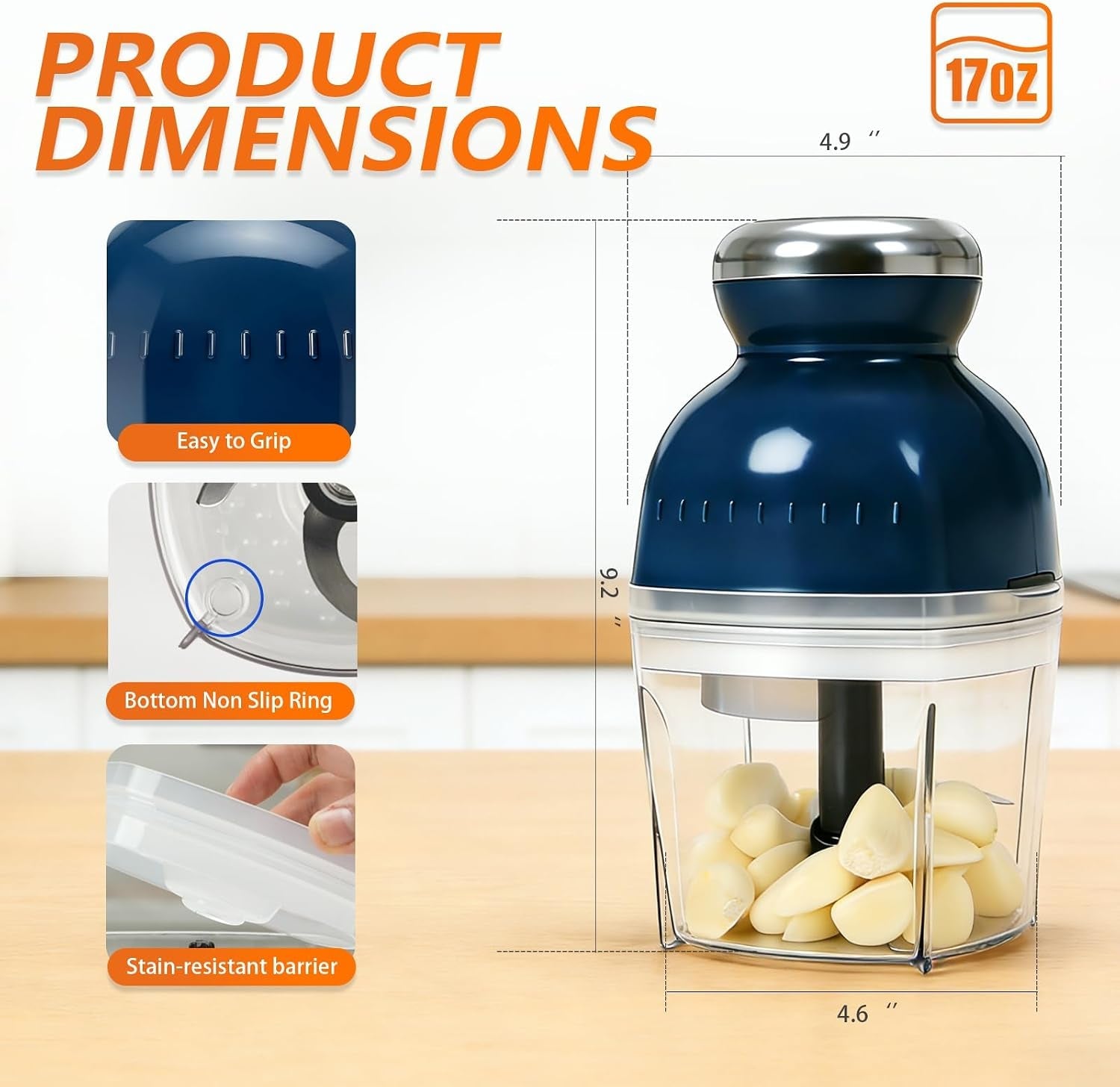 electric-garlic-mincer-onion-chopper-17oz-mini-food-processor-250w-motor-one-touch-control-stainless-steel-s-blades-chops-minces-grinds-whisks