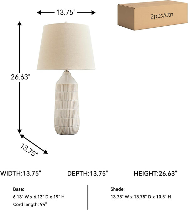 Signature Design by Ashley Willport Ceramic Table Lamp Set of 2, White5