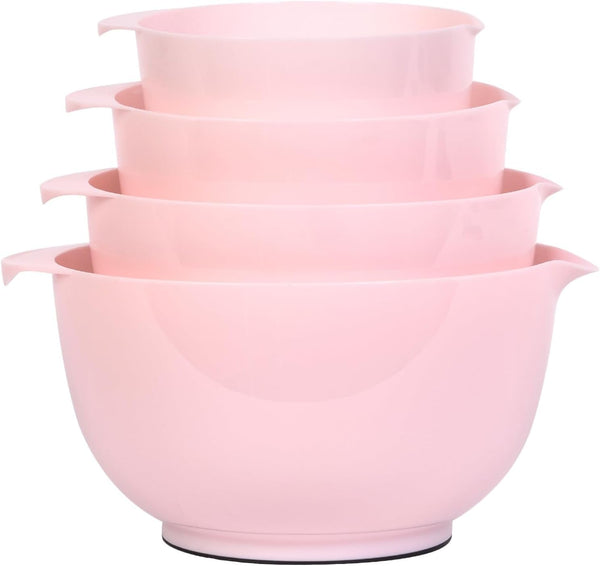 Mixing Bowls Set of 4, BPA Free Plastic,Microwave Safe, Pink1