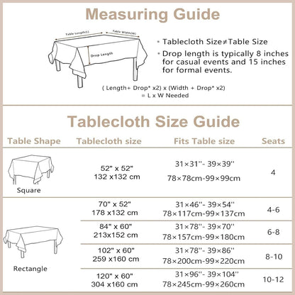 Rectangle Natural Flax Linen Solid Color Tablecloth, Spring Stain Resistant & Shrink-Proof Undyed Table Cloth, Farmhouse Style Tabletop for Dining Wedding and Outdoor (70" X 52" (Rectangular))7