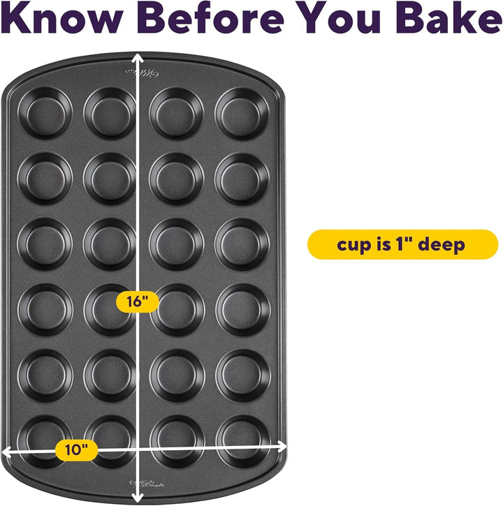 Gold Non-Stick Muffin Pan, Made without PFAS, 24-Cup | Non-Stick Steel with Scratch-Resistant Coating, Resists Warping, Extended Handles, Dishwasher Safe, Perfect for Cupcakes+2