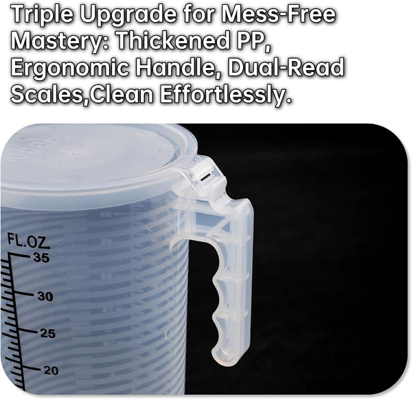 Measuring Cups 35Oz (1000 Ml), Plastic, Multipurpose - Great for Chemicals, Oil, Pool and Gardening - Ounce (Oz) and Milliliter (Ml)4