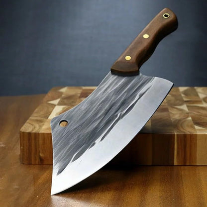 Meat Cleaver Knife, 8 Inch Heavy Knife Chopping Bone Vegetables Kitchen Knives Chef Slicing Meat Butcher Knife Barbecue Camping Utility Slaughter Cleaver, 54755