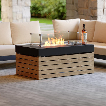 39" Smokeless Fire Pit with Glass Wind Guard for Outdoor Patio2