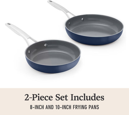 Calphalon Premier Ceramic Nonstick 8" and 10" Frying Pan Set, Midnight Blue6