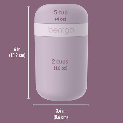 Bentgo Snack Cup, Leak-Proof Snack Container with Toppings Compartment | Dual-Sealing Lid, Airtight, Microwave-Safe Base, Freezer & Top-Rack Dishwasher-Safe (Orchid)5