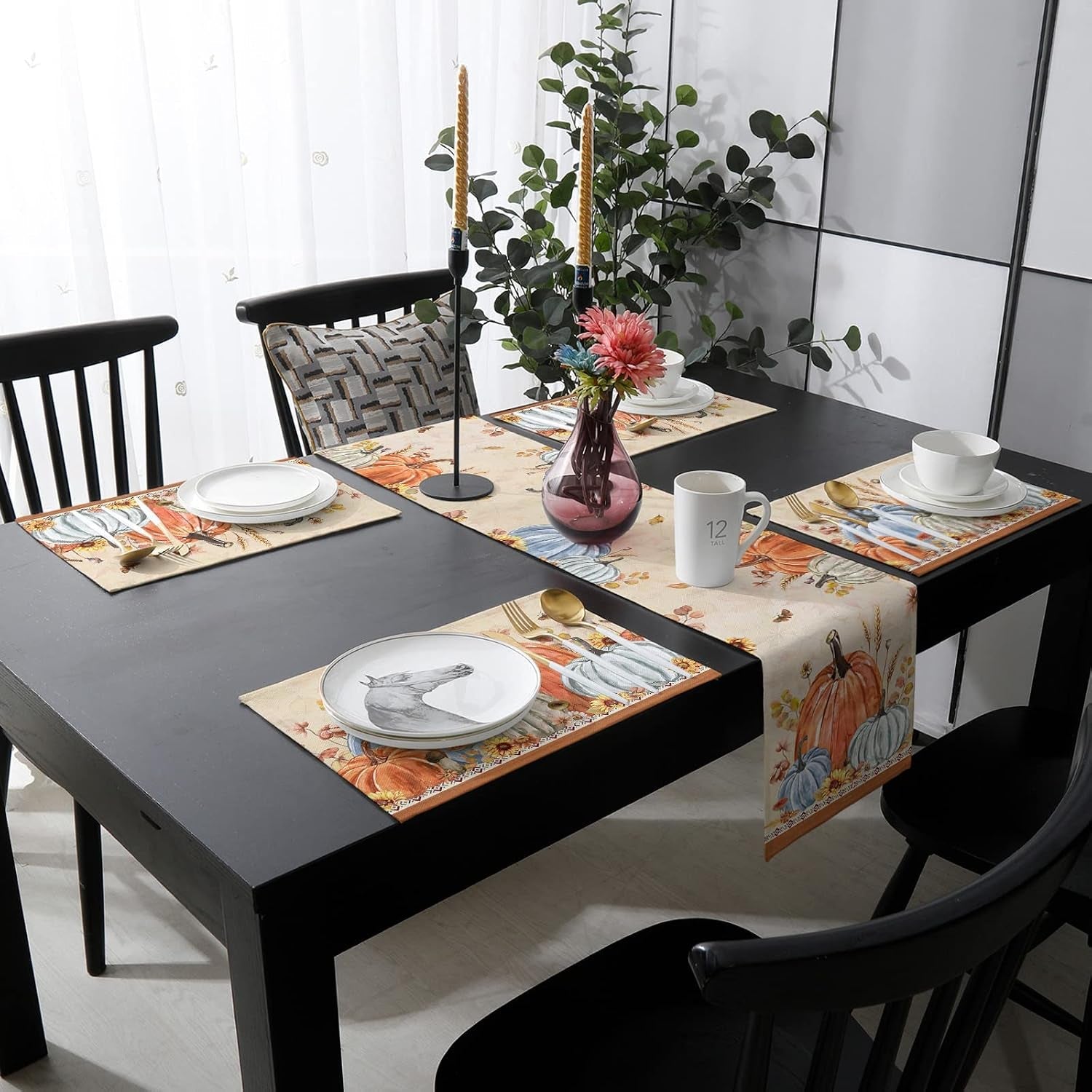 fall-leaves-pumpkin-90inch-table-runner-with-placemats-set-thanksgiving-farmhouse-washable-non-slip-cotton-linen-table-runners-and-heat-resistant-matching-table-mat-set-for-dining-table-kitchen