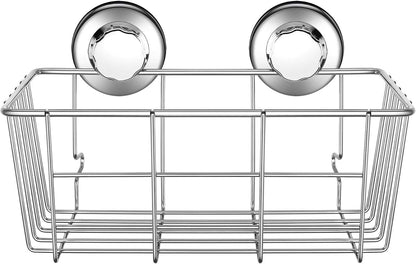 Suction Cup Deep Shower Caddy Bath Organizer Wall Shelf for Large Shampoo Gel Holder Bathroom Accessories Storage -Rustproof 304 Stainless Steel, 2-Pack2
