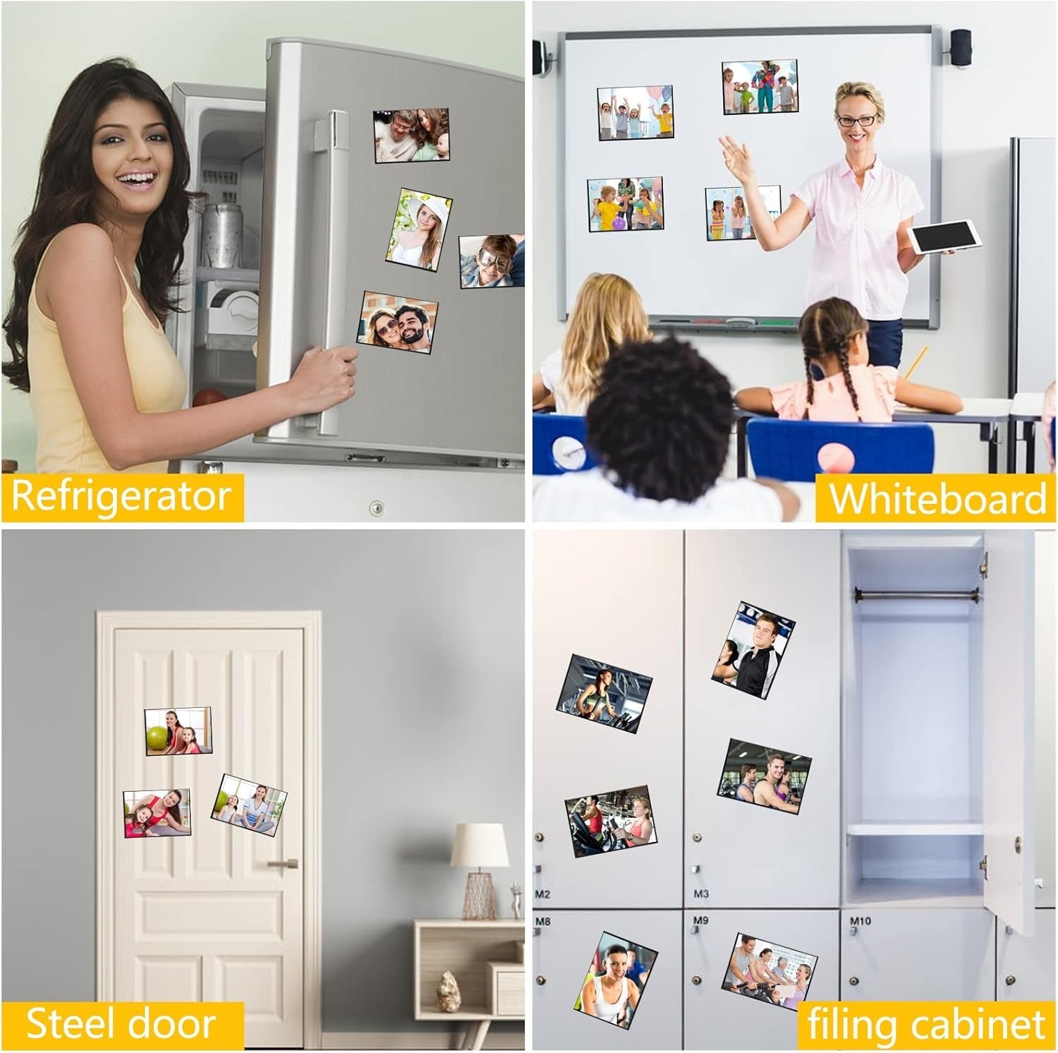 15-pack-magnetic-picture-frames-for-refrigerator-4x6-inch-black