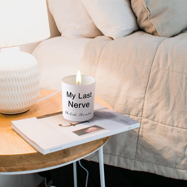 Funny Gifts for Women My Last Nerve Lavender Scented Soy Candle5