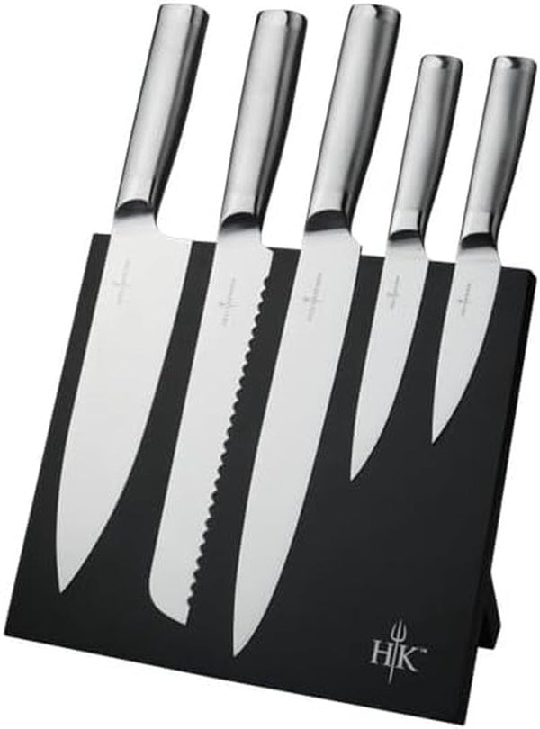 6-Piece Stainless Steel Cutlery Knife Set with Magnetic Storage Board, Dishwasher-Safe Knives | Cutlery Knife Set with Magnetic Storage Board, Stainless Steel Blades, Dishwasher Safe, 6 Pieces1