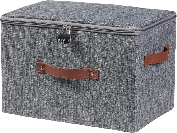 Lockable Storage Bins Box with Zipper Lid Combination Lock1