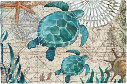 Sea Turtle Ocean Life Hawaii Placemats Set of 6 Table Mats Table Tableware Place Mats with Non-Slip Heat-Resistant Washable for Dining Home Kitchen Party Indoor1