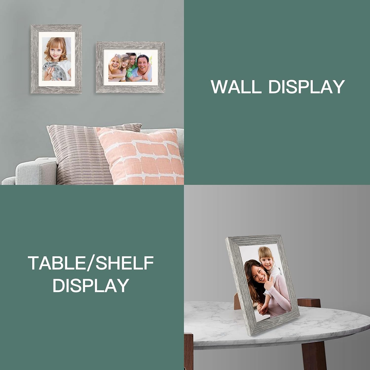 4x6-picture-frame-rustic-grey-wood-pattern-set-of-4-display-photos-3-5x5-with-mat-or-4x6-without-mat-horizontal-and-vertical-formats-for-wall-and-table-mounting