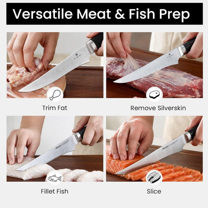 6.5-Inch Boning Knife, Curved Semi-Flexible Blade for Brisket Trimming7