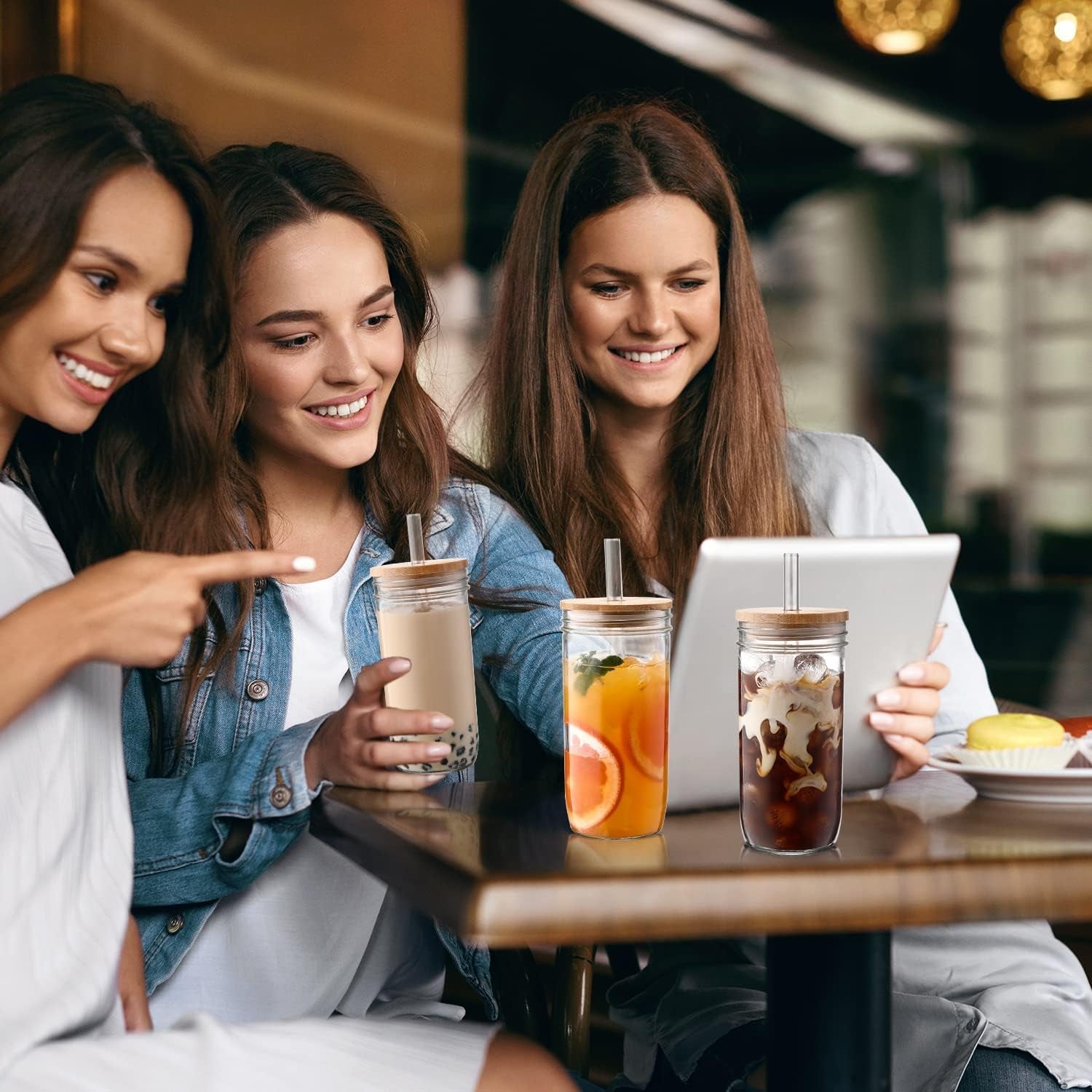 glass-cups-with-lids-and-straws-24-oz-smoothie-cup-with-lid-and-straw-boba-mason-jar-matcha-cup-wide-mouth-reusable-drinking-glasses-iced-coffee-cups-glass-vasos-de-vidrio-4-pack