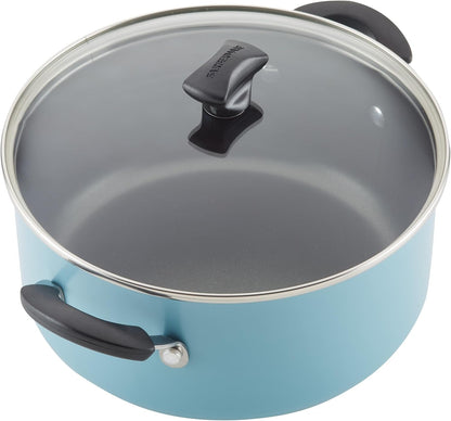 Cookstart Aluminum Diamondmax Nonstick Cookware Set, Kitchen Essentials, 15-Piece, Aqua9