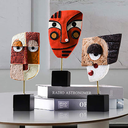 Wink - Handcrafted Statues Resin Abstract Sculpture for Home Decor Modern,African Art Tribal Figurines Decorations Items Accents Influencer Picks for Bookshelf,Tv Stand,Living Room,Nightstand6