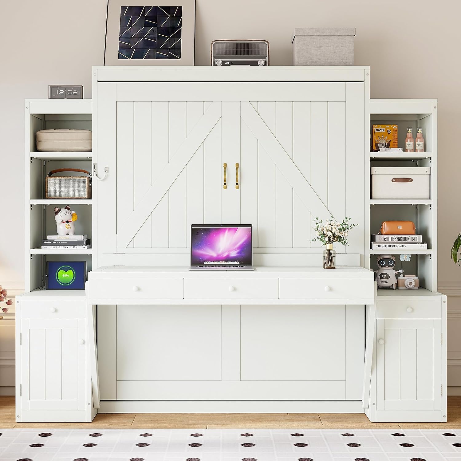 queen-size-murphy-bed-with-desk-and-lights-power-outlet-foldable-murphy-cabinet-bed-with-open-storage-shelves-drawers-wood-space-saving-hidden-wall-bed-for-guest-room-office-antique-white