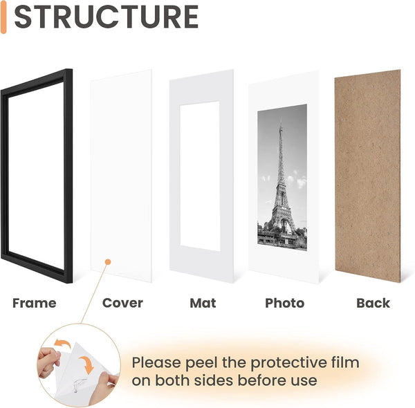 8.5 by 11 Picture Frame, Gallery Wall Frames Set of 5, Black3
