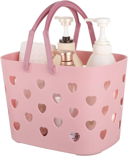 Portable Shower Caddy with Handle Plastic Shower Basket Organizer, Pink1