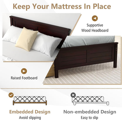 Twin Size Wood Bed Frame with 2 Storage Drawers, Mid Century Platform Bed Frame with Headboard, Sturdy Wooden Slats Support, Modern Mattress Foundation, No Box Spring Required, Easy Assembly7