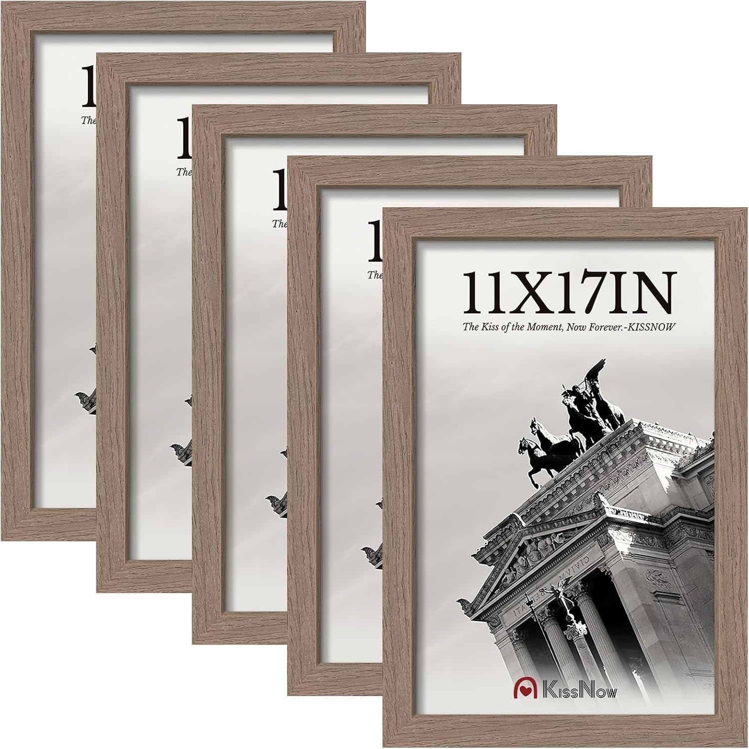 11x17-picture-frame-5-pack-walnut-solid-wood-poster-frame-for-wall
