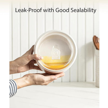 Serving Bowls with Lids, Ceramic Mixing Bowls Set of 4, Off-White9