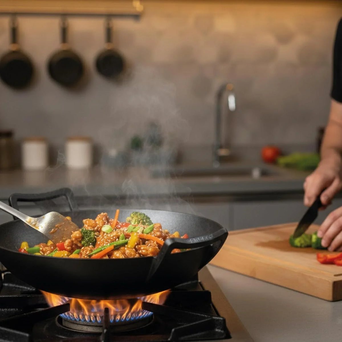 cast-iron-wok-skillet-14-inch-pre-seasoned-nonstick-stir-fry-pan-with-flat-base-ergonomic-handles-ideal-for-deep-frying-sauteing-grilling-camping-outdoor-cookware-black