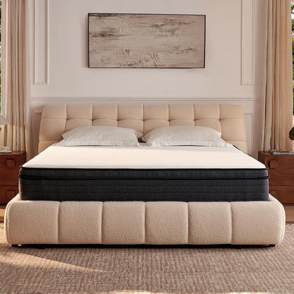 Queen Size Mattresses, Queen Mattress 12 Inch Hybrid Bed, Gel Memory Foam Pocket Coils, Full Zoned Support, Partner Disturbance Reduction, Certipur-Us Certified1