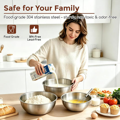 Stainless Steel Mixing Bowls Set, 3-Piece (1.5, 2.2 & 3.4 Qt)4