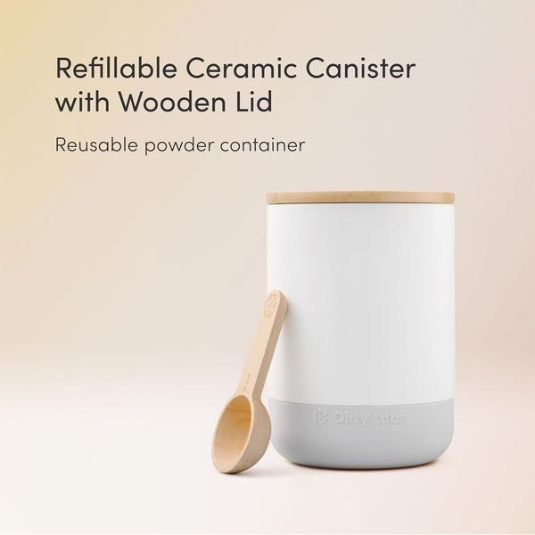 Dirty Labs | Refillable Ceramic Canister with Wooden Lid | 621 Ml2