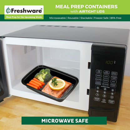 Meal Prep Containers [50 Pack] 1 Compartment with Lids, Food Storage Containers, Bento Box, BPA Free, Stackable, Microwave/Dishwasher/Freezer Safe (24 Oz)6