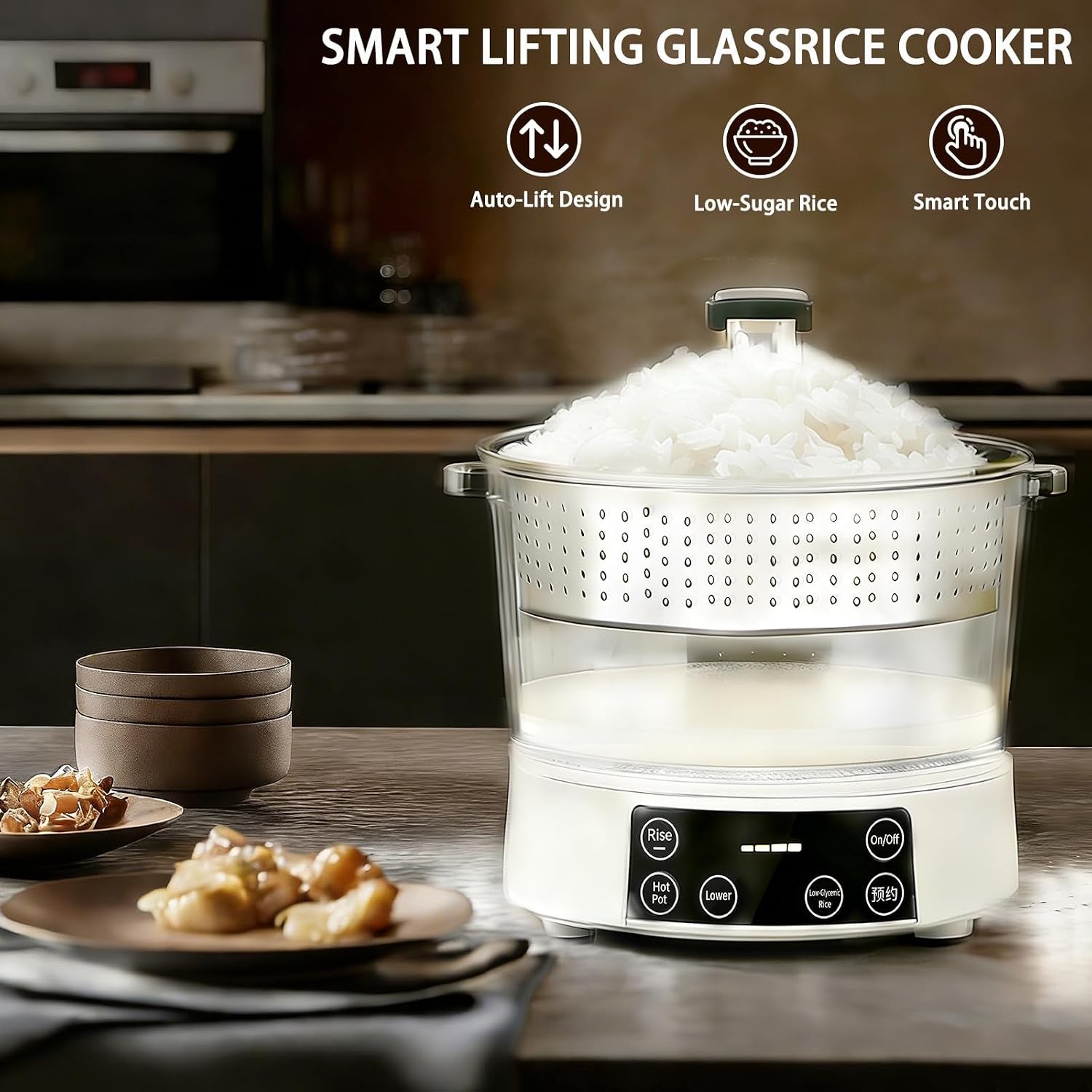 3l-low-carb-rice-cooker-multi-rice-cooker-with-auto-lift-filter-basket-separate-rice-from-soup-steam-or-boil-smart-touchscreen-precise-temperature-control-for-home-use