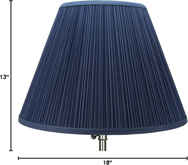 Lampshade 9" Top Diameter X 18" Bottom Diameter X 13" Slant Height with Washer (Spider) Attachment for Lamps with a Harp (Pleated Navy)6